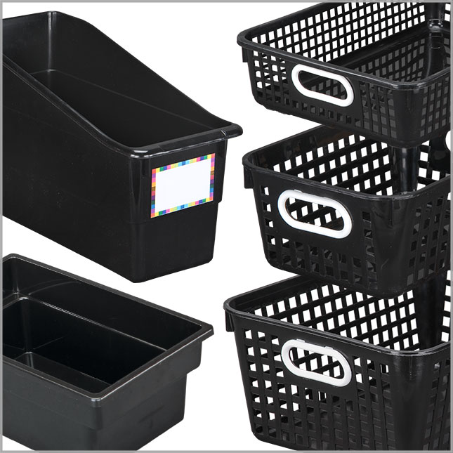 Really Good Stuff® Large Plastic Desktop Storage Baskets, 13-1/4 by 10 by  5-1/2 Single Basket - Available in 7 Different Colors - Great For Your  Home Storage or Classroom Needs Just Baskets